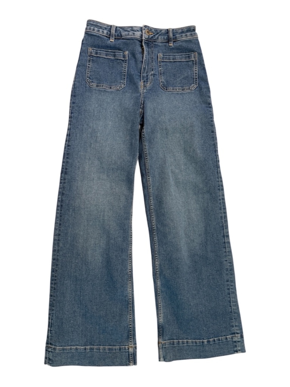 NWT Divided Colette front patch pocket trouser jeans wide leg US 4